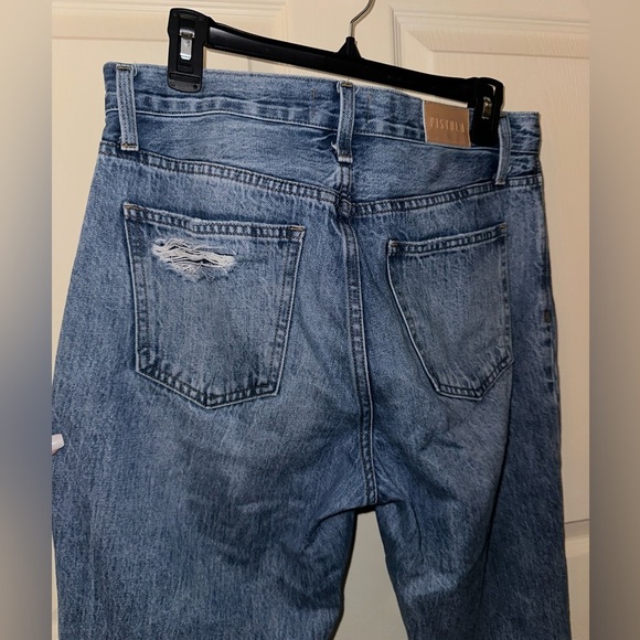 Pistola women’s Charlie High Rise Straight Wallace Wash Distressed knee Jeans 29 - Picture 7 of 11
